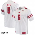 Men's Wisconsin Badgers NCAA #5 Graham Mertz White Authentic Under Armour Big & Tall Stitched College Football Jersey HW31T16CW